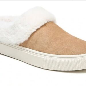 DR. Scholl’s Tan Microsuede with Faux Fur Slip on Shoes
